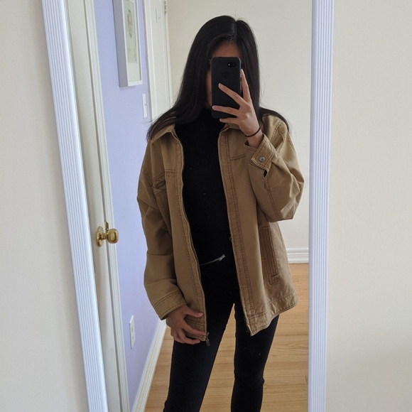 tan oversized vintage jacket - Picture 3 of 3